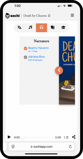 Screen shot of Sochi audiobook.