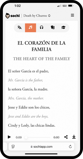 Screen shot of Sochi chapter song.