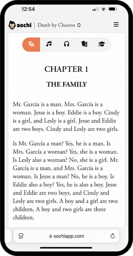 Screen shot of Sochi chapter translations.